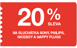 20 % sleva na sluchátka Sony, Philips, Niceboy a Happy Plugs