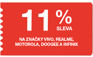 11 % sleva na značky vivo, Realme, Motorola, Doogee a Infinix