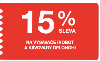 15 % sleva na vysavače iRobot a kávovary Delonghi