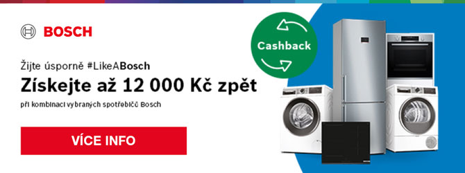 Cashback až 12 000 Kč na velké spotřebiče Bosch