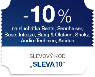10 % sleva na sluchátka Beats, Sennheiser, Bose, Intezze, Bang & Olufsen, Shokz, Audio-Technica, Adidas