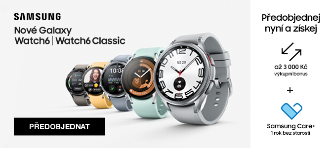 Bonusy k předobjednávce Samsung Galaxy Watch6 nebo Watch6 Classic