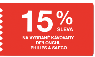 15 % sleva DeLonghi, Philips, Saeco